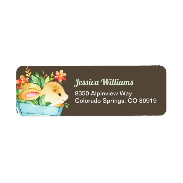 Holzland Bunny Return Address Label (Vorne)