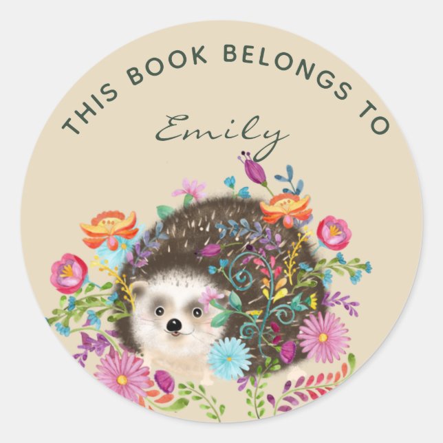 Holzland Igel BOOK Stickers - Name hinzufügen (Vorderseite)
