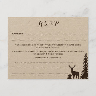 Holzlandbrown Kraft - angepasste RSVP-Karte für Ho Einladung