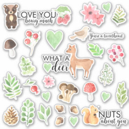 Holzlandtiere - Vinyl Stickers Aufkleber