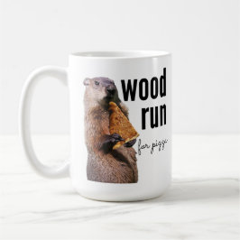 Holzlauf für Pizza (mit Woodchuck) Kaffeetasse