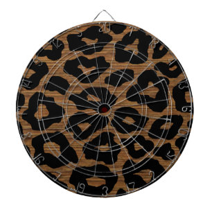 Holzleopard Print Dartscheibe