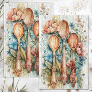 HOLZLÖFFEL BLUMEN-DEKUPAGE SEIDENPAPIER