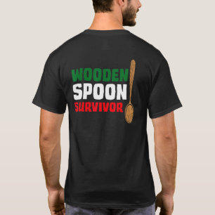 Holzlöffel-Überlebende italienische Flagge T-Shirt