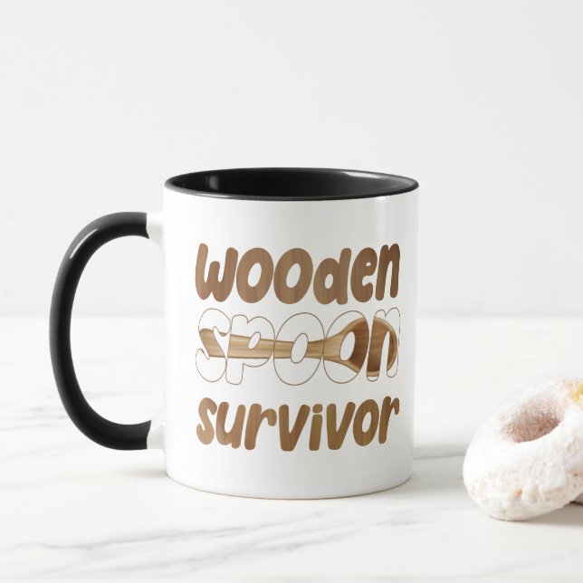 Holzlöffelüberlebende Funny Italian Fun Expression Tasse (Mit Donut)