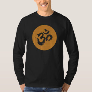 Holzmaserung Om Hindu Symbol T-Shirt