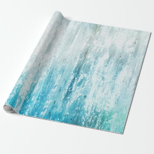 Holzmaserung Teal Weiße Rustikale Textur Decoupage Geschenkpapier