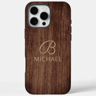 Holzmaserung-Timbrer-Personalisierter Name mit Mon iPhone 16 Pro Max Hülle