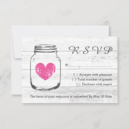 Holzmason Glas UAWG Land Hochzeitskarten RSVP Karte