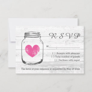 Holzmason Glas UAWG Land Hochzeitskarten RSVP Karte