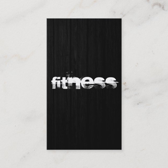 Holzmuster Graue Fitness Sportkarte Visitenkarte (Vorderseite)