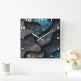 Holznachahmung Quadratische Wanduhr