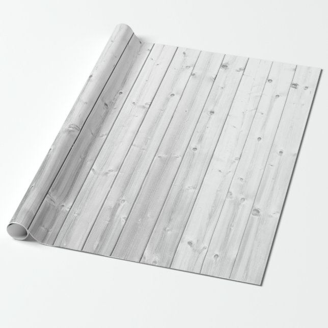 Holzoberfläche mit weißer Textur Geschenkpapier (Ungerollt)