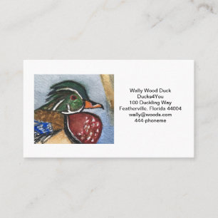 Holzock Business Card Wildlife Bird Art Visitenkarte