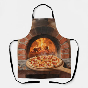 Holzofen-Peperoni-Pizza Rustikal Italienisch  Schürze