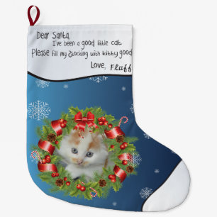 Holzofenrahmen personalisieren Sie Ihr CAT-FOTO bl Großer Weihnachtsstrumpf