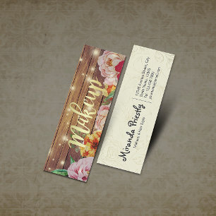 Holzofenreihenleuchten Gold Script Makeup Salon Mini Visitenkarte