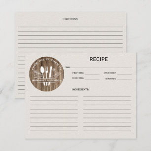 Holzoptik "Aus der Küche von" Monogramm Rezept