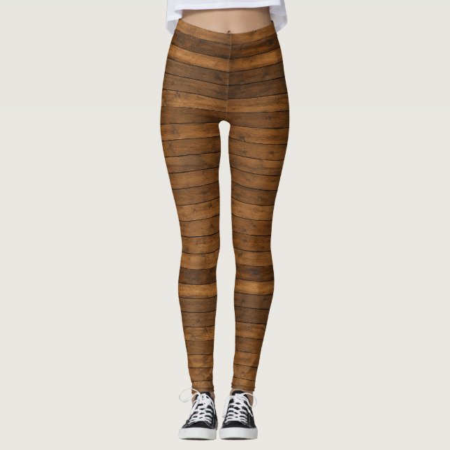 Holzoptik Leggings (Vorderseite)
