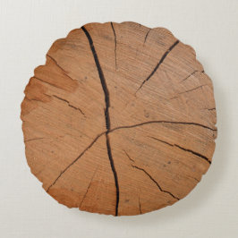 Holzoptik Rundes Kissen