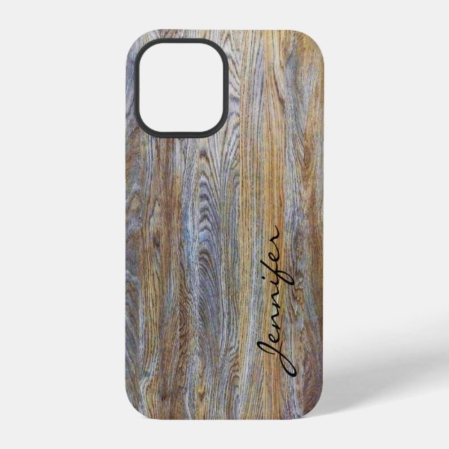 Holzoptik-Textur iPhone 12 Pro Hülle (Rückseite)