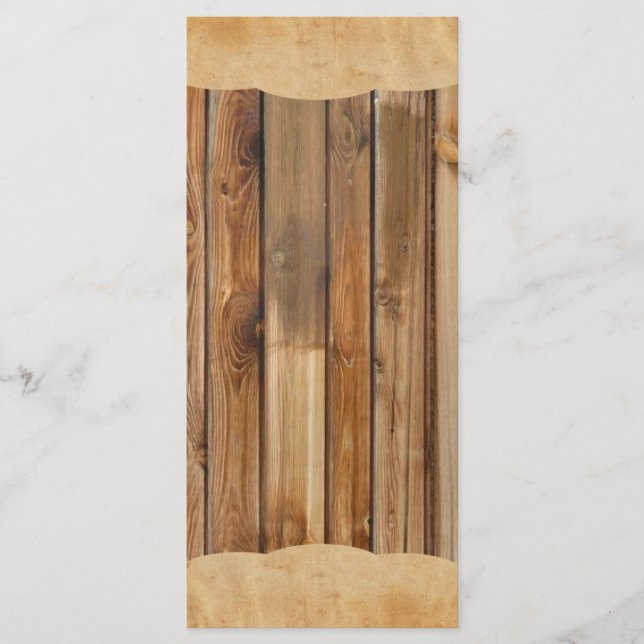 Holzparkett Rustikales Hochzeitsprogramm Programm (Vorderseite)