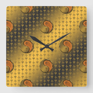 Holzpferd Quadratische Wanduhr