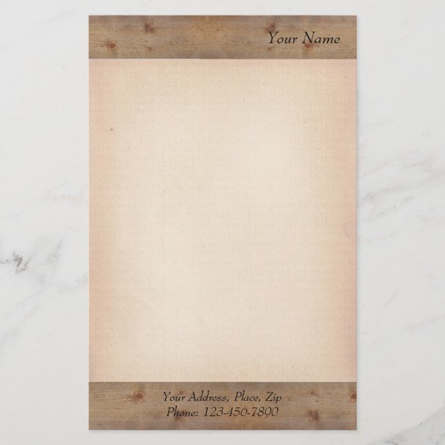 Holzplanen Briefpapier (Vorderseite)