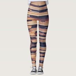 Holzplanen gestalten braune geometrische leggings