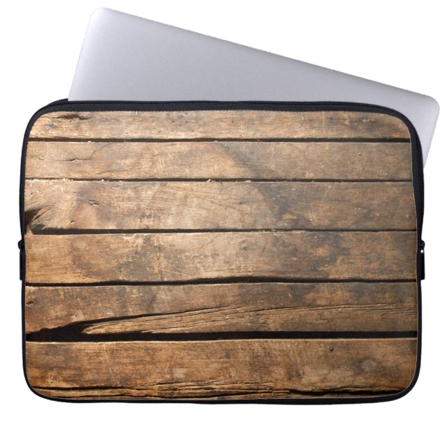 Holzplanken Laptopschutzhülle (Vorderseite)