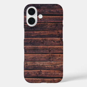 Holzplanken mit Maserungsdetails Nahaufnahme-Foto iPhone 16 Hülle