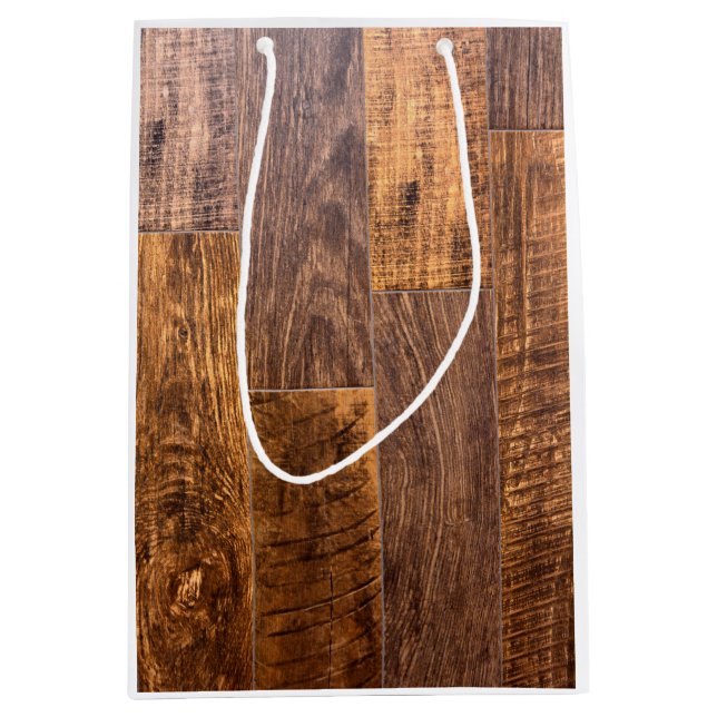 Holzplanken Mittlere Geschenktüte (Vorderseite)