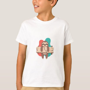 Holzplankenfaultier-Hänge-Kinder T-Shirt