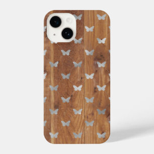 Holzplanks & Silberschmetterlinge iPhone 14 Hüllen iPhone 14 Hülle