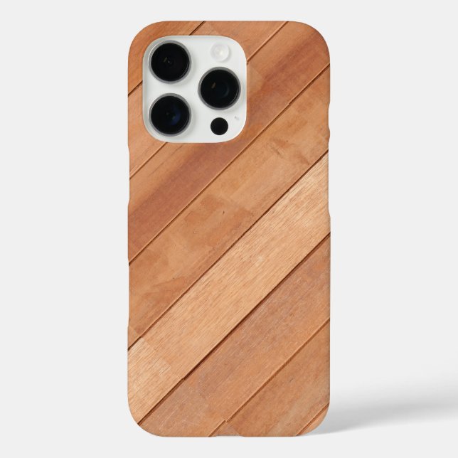 Holzplanmuster iPhone 16 Pro Hülle (Rückseite)