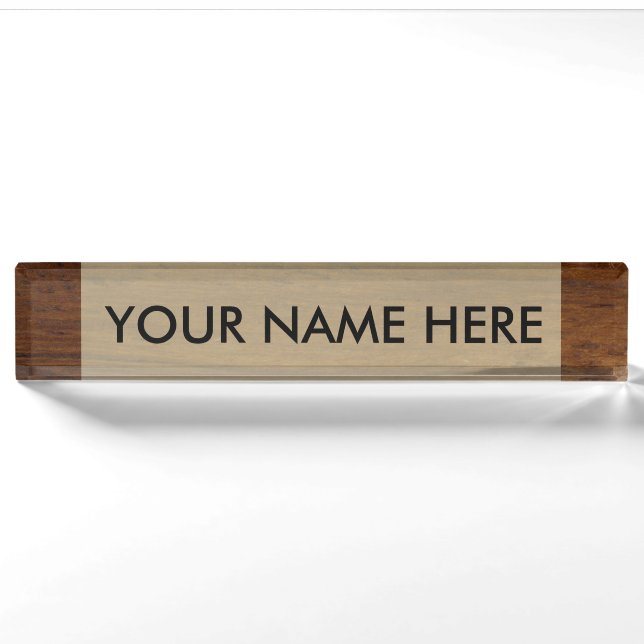 Holzplatte Schlichte Textur Lumber Namensplakette (Vorderseite)