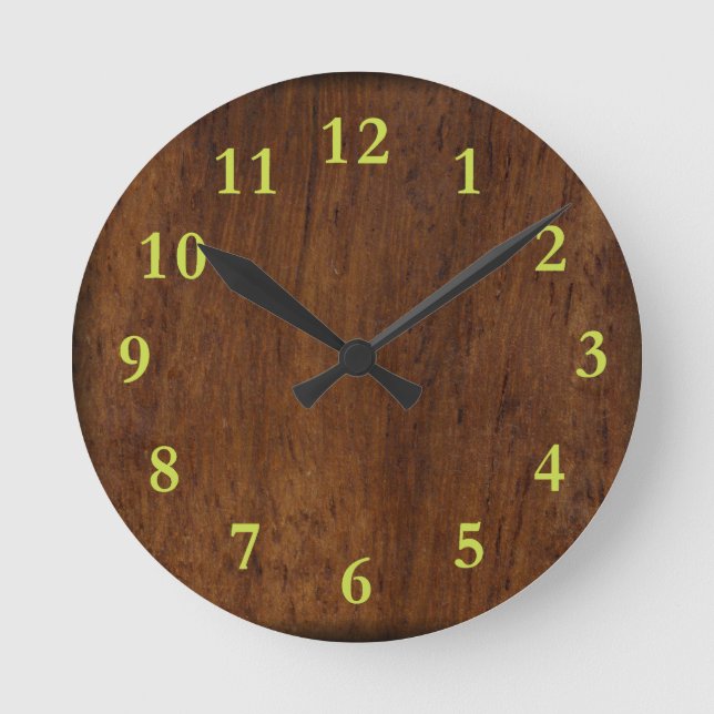 Holzplatte Schlichte Textur Lumber Runde Wanduhr (Vorderseite)