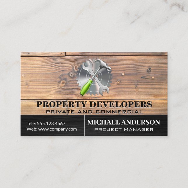 Holzplatten | Sägebürsterhammer Visitenkarte (Vorderseite)