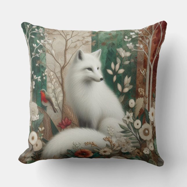 Holzpolster Arctic Fox Decorkissen Kissen (Vorderseite)