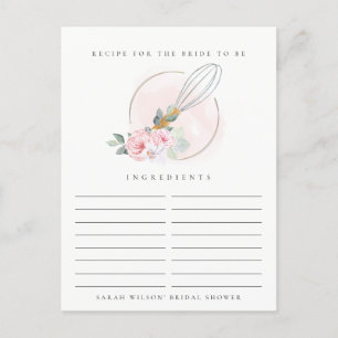 Holzquirl Florales Rezept Anfrage Brautdusche Postkarte