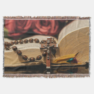 Holzrosary mit Jesus am Kreuz Decke