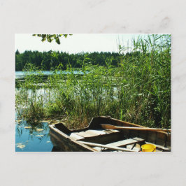Holzruderboot Postkarte