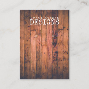 Holzrustikale Vintage Erdring-Display-Karte Visitenkarte