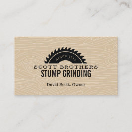Holzsäge Stump Grinding Tan Black Woodgrain Visitenkarte