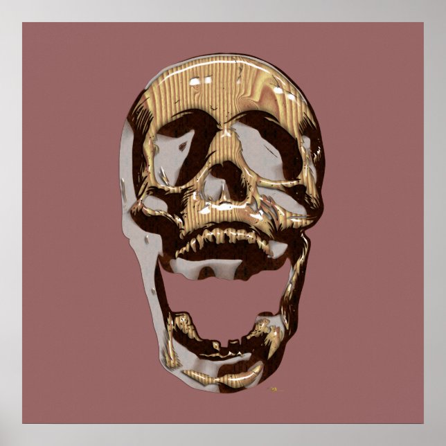 Holzschädel Poster (Vorne)