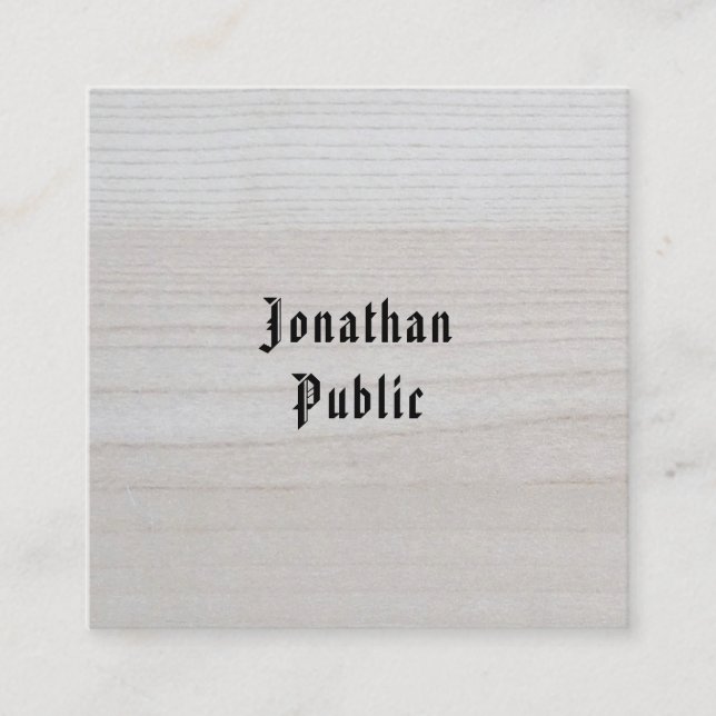 Holzschau Minimalistische Vorlage elegant gezeichn Quadratische Visitenkarte (Vorderseite)