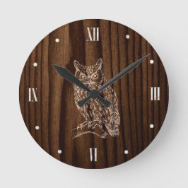 Holzschau mit Wanduhr