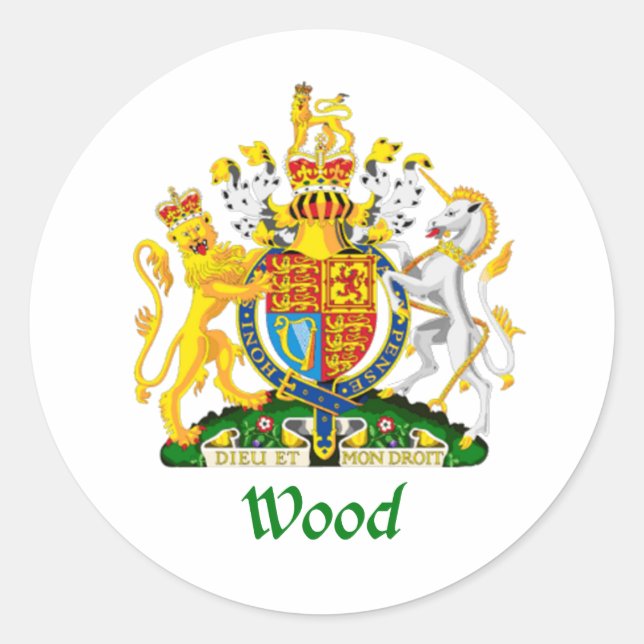 Holzschild aus Großbritannien Runder Aufkleber (Vorderseite)