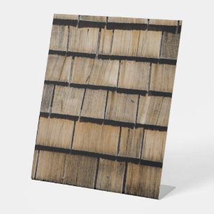 Holzschindeln Sockelschild