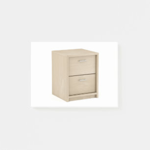 Holzschlaftisch mit zwei Schubladen Post-it Klebezettel